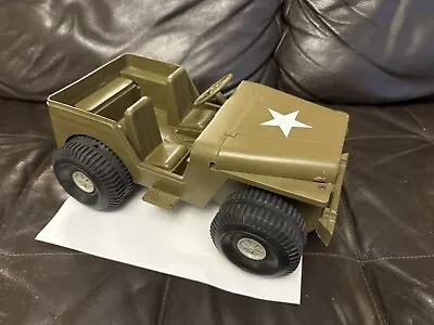 Vintage 1973 Ideal Toy 1/12 Scale Friction Army Jeep No Windshield Model 5644-01 • $20