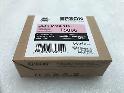 Genuine OEM Sealed Epson Pro 3800 Only Light Magenta Ink T5806 EXPIRED: 09/2017 • $44.99