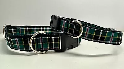 Dog Collar Hand Made Adjustable In Cornish Hunting Tartan Design • £6.95