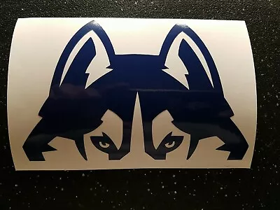 UConn Connecticut University Huskies Logo Vinyl Decal (Navy Blue) - NCAA • $3.25