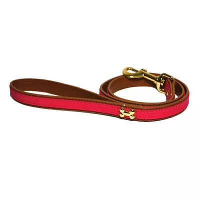 Rosewood - Wag ‘n’ Walk Signal Red Lead Leash Dog Bone Gear Accessory Leather • £9