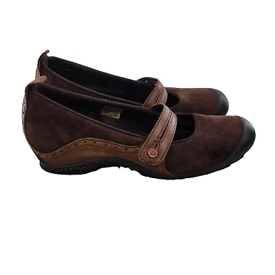 Merrell Women's Plaza Bandeau Suede Mary Jane Comfort Shoes  8.5 Espresso Brown  • $20.88
