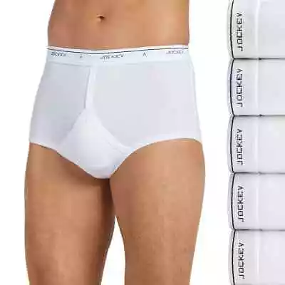 Men's Jockey 4-pack + 1 Bonus Classic StayNew Full Rise Briefs White • $29.50