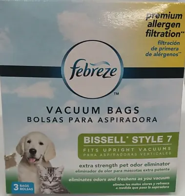 $11.95 • Buy Febreze Vacuum Bags Bissell Style 7 Upright Vacuums, 3 Pack, Pet Odor Eliminator