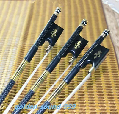 10 Pcs PRO New Light Carbon Fiber 4/4 Violin Bow Copper Parts White Hair • $279.99