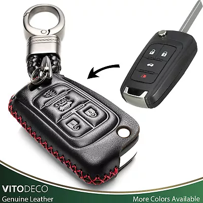 Vitodeco Leather Flip Key Fob Case For Chevrolet Camaro Malibu Cruze Equinox • $14.99