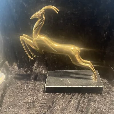 (7) Brass Gazelle Sculpture Art Decor On Marble Stand  10” X 10” • $39