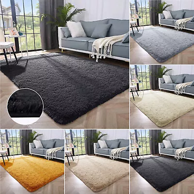 £25.19 • Buy Non Slip Fluffy Rugs Rug Carpet Large Shaggy Super Soft Mat Living Room Bedroom