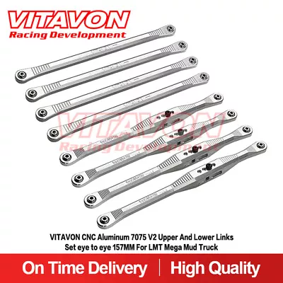 VITAVON CNC Alu7075 V2 Upper&Lower Links Eye To Eye 157MM For LMT Mega Mud Truck • $150