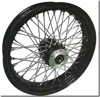 Black 60 Spoke Rear Wheel 18  Billet Hub Harley Sportster 883 883c 1200 1200c • $265.50