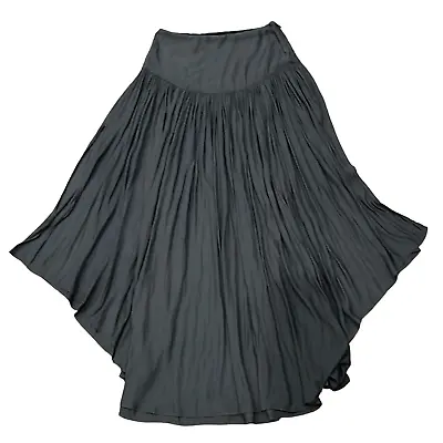 Free People Women's Rounded Hemline Pleated Sheer Maxi Skirt Gray Size 2 • $49