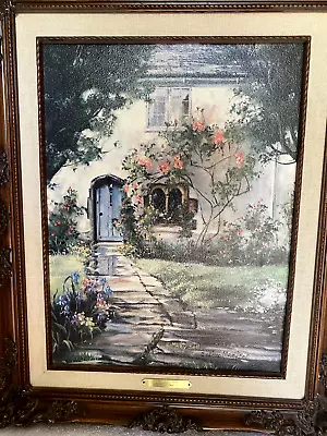MARTY BELL The Bishop's Roses Painting Impressionist 548/900 Signed Framed COA • $95