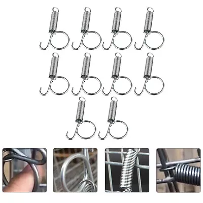 10PCS Hamster Cages Pet Cage Door Hook Spring Hook Metal Tension • £8.67