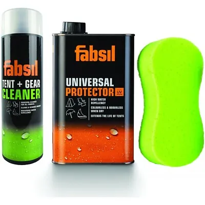 Fabsil All In One Tent & Gear Care Kit Cleaner Waterproof Protector • £19.50