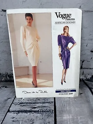 Vogue Oscar De La Renta Sewing Pattern # 2335 Uncut Designer  6-8-10 Vintage • $4.99