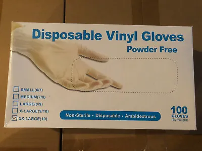 Vinyl Gloves 100 Size XXL Latex & Powder Free Food Safe Multi-Purpose • $9.99