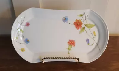 Mikasa JUST FLOWERS 9” X 5  Platter Butter Dish Tray Bone China A4-182 • $21.50