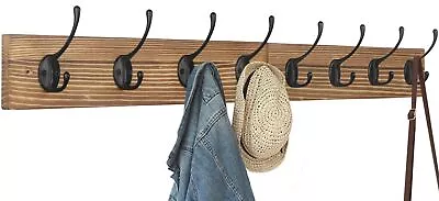 Wall Mounted Coat Rack 31-2/5'' Long Entryway Hanging Coat Rack Metal Wood... • $33.53