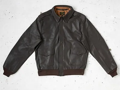 A-2 Flight Jacket In Goatskin Leather Perry Pilot Bomber AVI LEATHER • $349