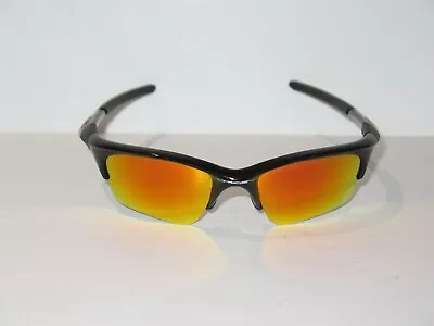 Oakley Half Jacket 1.0 Polished Black Frame / Fire Iridium Lenses (XLJ) Coin Pin • $275