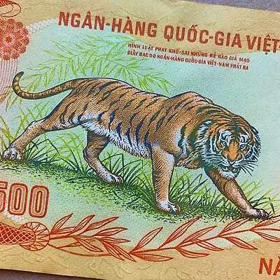 Iconic Tiger Banknote. Vietnam South DONG 1972 Vietnamese Currency Memorabilia • $17.95