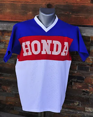 Vintage 70s 80s Rare Honda Short Sleeve V Neck Shirt Honda Line Size Medium • $74.95