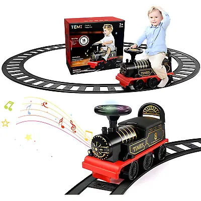 £69.99 • Buy Kids Ride On Train 6V Electric Ride On Toy With 16 Pieces Tracks Lights & Sounds