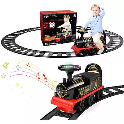 Kids Ride On Train 6V Electric Ride On Toy With 16 Pieces Tracks Lights & Sounds • £69.99