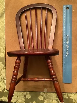 Vintage Wooden Doll Side  Chair Spindle Back 12” • $24.88