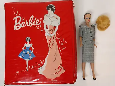 Vintage Fashion Queen Barbie 1963 Blond Wig + Red Ponytail Carrying Case 1962 • $49