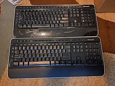 Lot Of 2 MICROSOFT Wireless Keyboard 3000 V2 Model: 1379 Keyboards (No Receiver) • $15