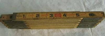 VINTAGE YELLOW Lufkin 6 Foot Wooden Ruler X46 (heavy Duty) • $14.40