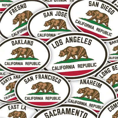 (3 Pack) California Flag Oval Sticker Vinyl Decal LA San Diego Compton Pasadena • $9.99
