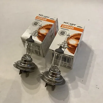 PAIR Osram H7 Original Line OEM Halogen Headlight Bulbs | 64210 | Pack Of 2 • $9.99