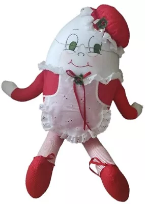 VTG Humpty Dumpty Large Doll Stuffed Plush Toy Handmade Christmas Holiday 20  • $23.63