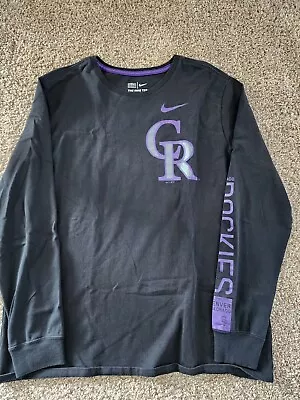 🔥NICE🔥 Nike Colorado Rockies T Shirt Dri Fit Long Sleeve MLB Baseball  Sz XL • $15