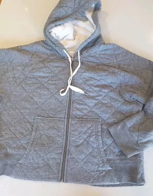 COUNTRY ROAD Size XL Grey Quilted Women's Jacket Full Zip Hood Long Sleeve • $40