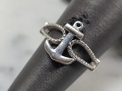 Womens Vintage Estate Sterling Navy Maritime Anchor Ring 2.9g • $40