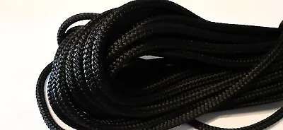 5/16 X 100 Ft Pre-Cut Double Braid-Yacht Braid Polyester Rope Hank. Black. • $49