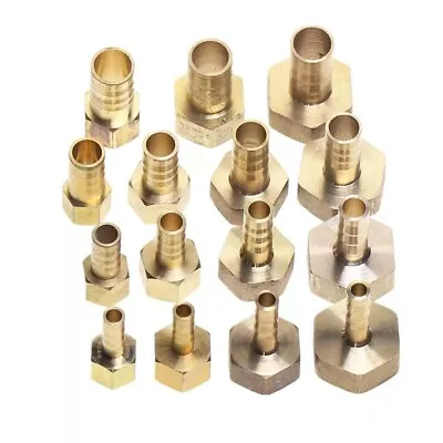 £3.99 • Buy 1/4  To 6-12mm BSP Brass Female Barb Hose Fitting Fuel Air Gas Water Hose Oil UK