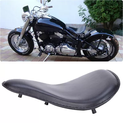 $54.99 • Buy Black Leather Solo Driver Seat For Yamaha Dragstar Xvs V Star 250 650 1100 Refit
