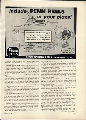 1958 PAPER AD Penn Fishing Reel Tee-Nee Boat Trailer Dyna Sailboat  • $19.99