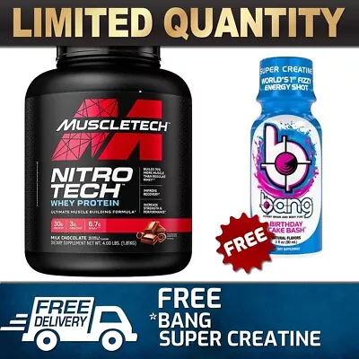 Muscletech Nitrotech 4lb // Nitro Tech Pro Muscle Whey Protein Isolate # • $74.90