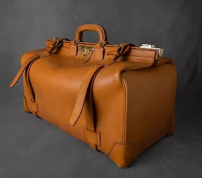 Antique Vintage Gladstone Doctor's Travel Leather Bag Asprey Swaine Krolle • $2312.14