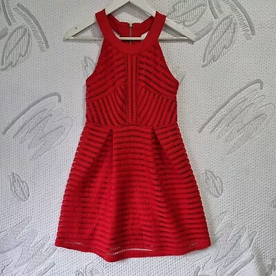 Mango Dress Womens Size 12 Red A-Line Sleeveless Lined • $25