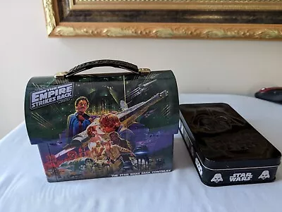 Star Wars The Empire Strikes Back Tin Lunch Box + DARTH VADER Tin 2020 • $5