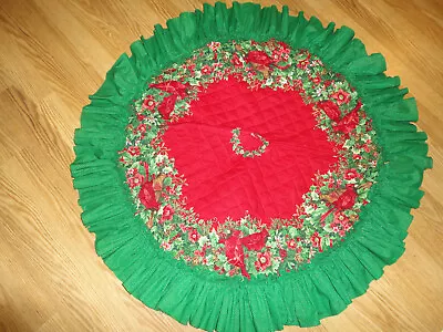 Christmas Tree Skirt With Ruffled Edge 38 Inches Diameter • $9