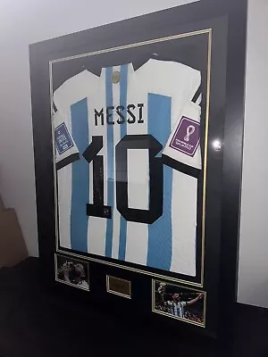 Lionel Messi Signed Argentina World Cup 2022 Shirt Framed COA & Proof • £1995