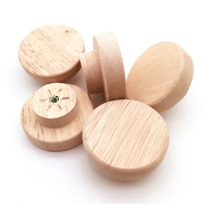 £3.41 • Buy Solid Oak Wood Cabinet Knob Single Hole Handle Drawer Wardrobe Pull Furniture 