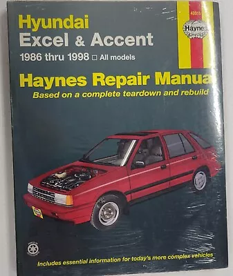 Haynes Repair Manual Hyundai Excel Accent  1986 Thru 1998 All Models New • $7.95